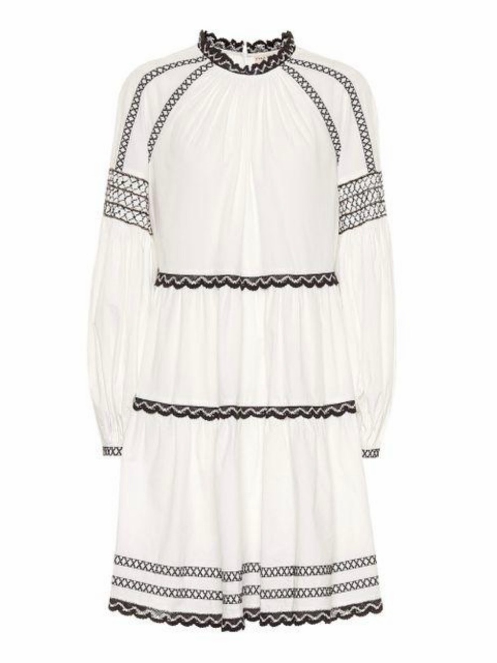 Ulla Johnson White Dress with Black Trim